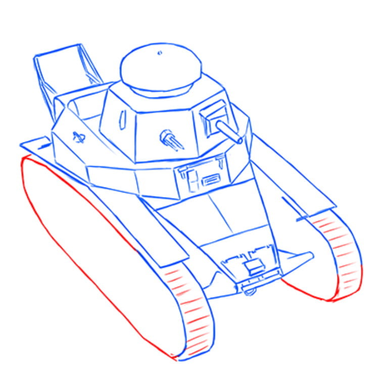 Как нарисовать легкий танк МС-1 (Т-18) 15