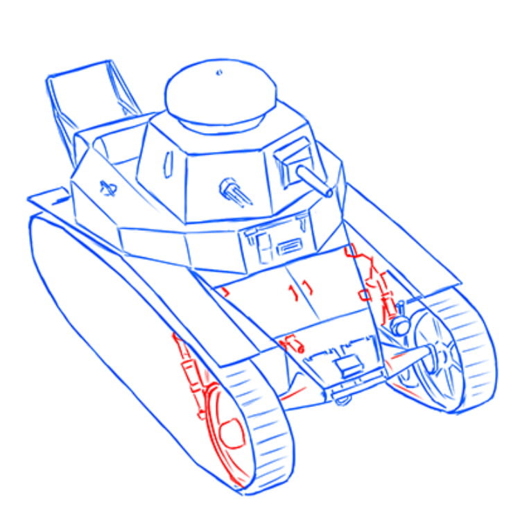 Как нарисовать легкий танк МС-1 (Т-18) 17