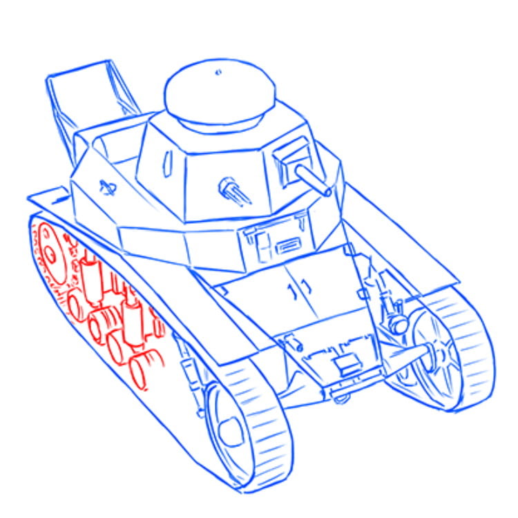 Как нарисовать легкий танк МС-1 (Т-18) 18