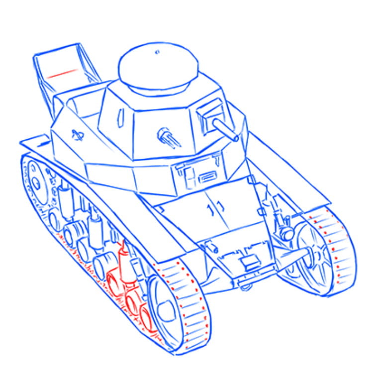 Как нарисовать легкий танк МС-1 (Т-18) 19