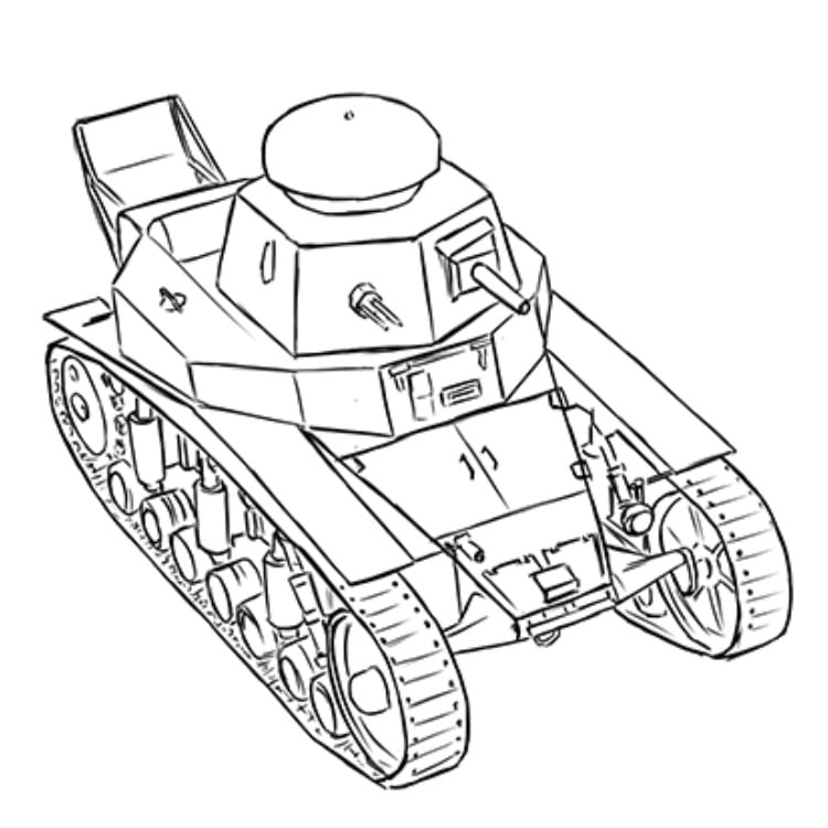 Как нарисовать легкий танк МС-1 (Т-18) 20