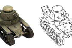 Как нарисовать легкий танк МС-1 (Т-18) поэтапно