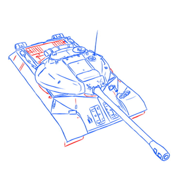 Рисуем тяжелый танк ИС-3 — этап 15