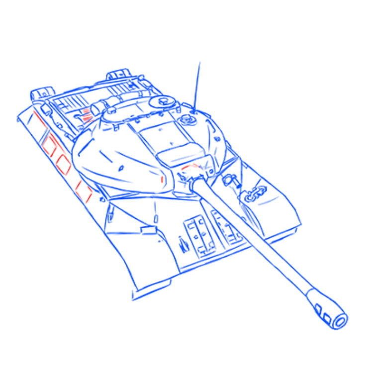 Рисуем тяжелый танк ИС-3 — этап 16