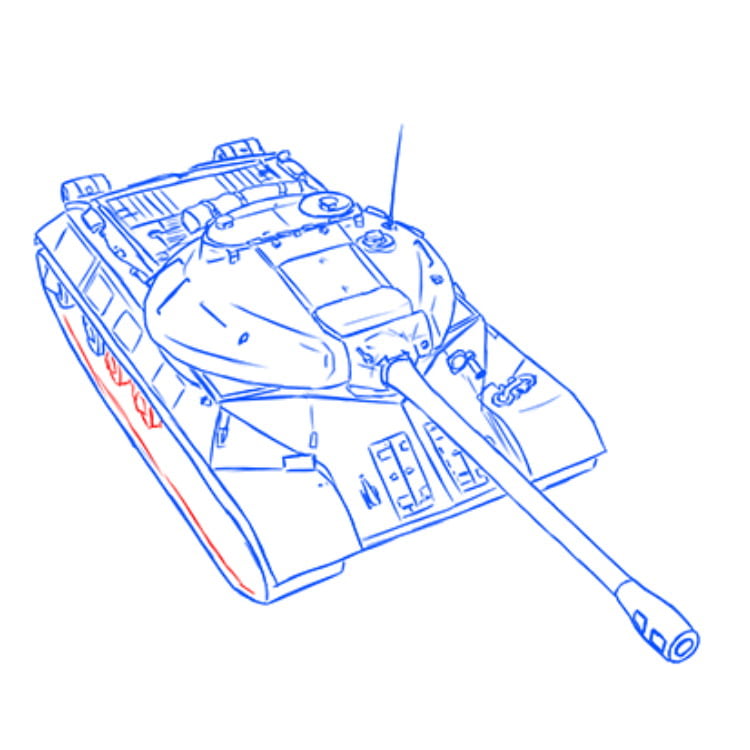Рисуем тяжелый танк ИС-3 — этап 19