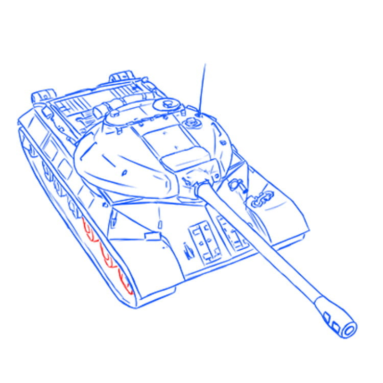Рисуем тяжелый танк ИС-3 — этап 20