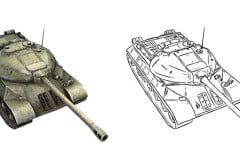 Как нарисовать тяжелый танк ИС-3 поэтапно карандашом