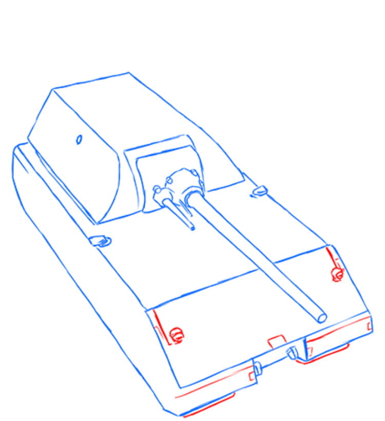 Как нарисовать танк Маус — этап 11