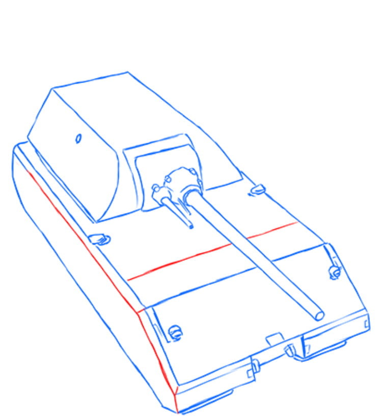 Как нарисовать танк Маус — этап 12