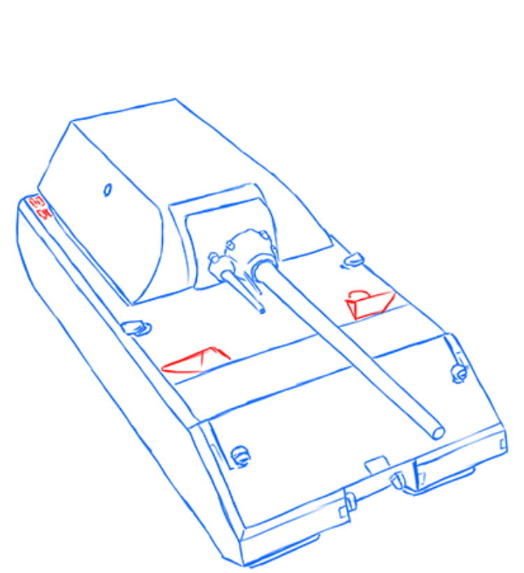 Как нарисовать танк Маус — этап 13