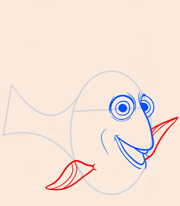 Рисуем рыбку Дори — этап 04