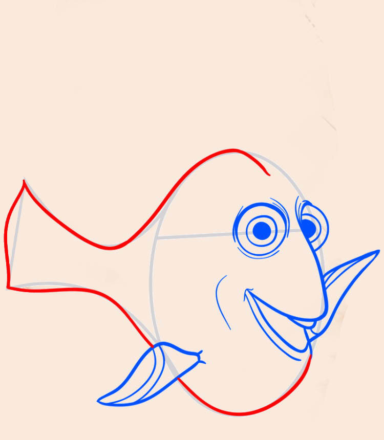 Рисуем рыбку Дори — этап 05