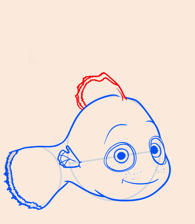Рисуем рыбку Немо — шаг 07