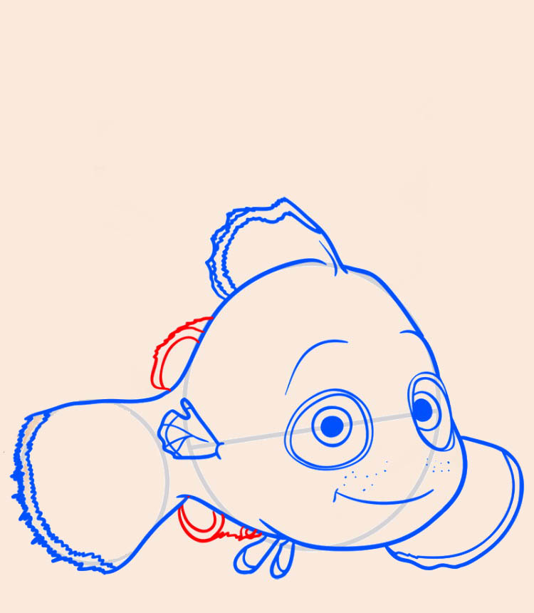 Рисуем рыбку Немо — шаг 09