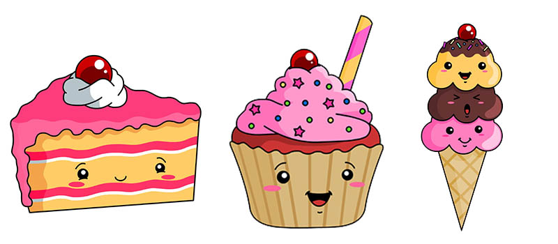 Урок по рисованию пирожных и мороженого