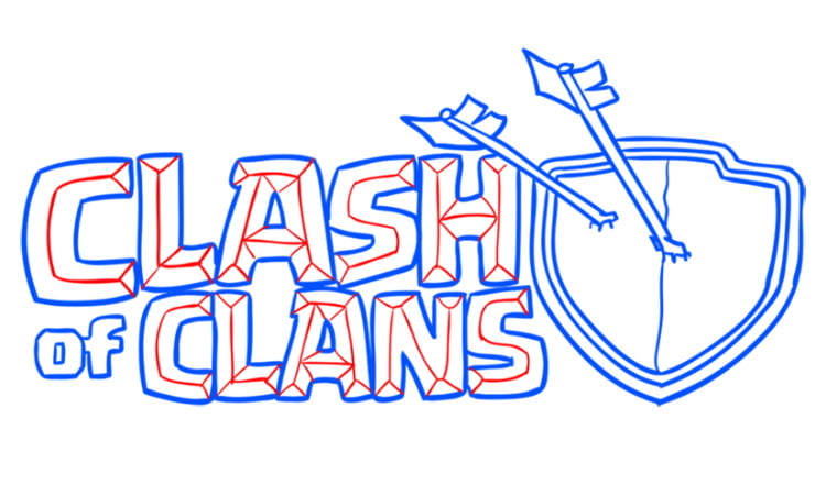 Рисуем лого Clash of Clans — 08