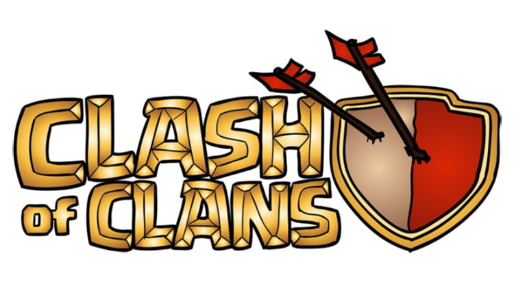Теперь раскрасьте логотип Clash of Clans