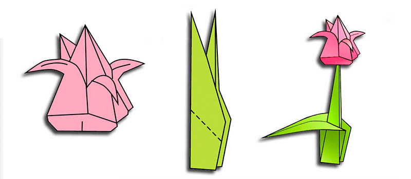 Урок-схема оригами роза из бумаги
