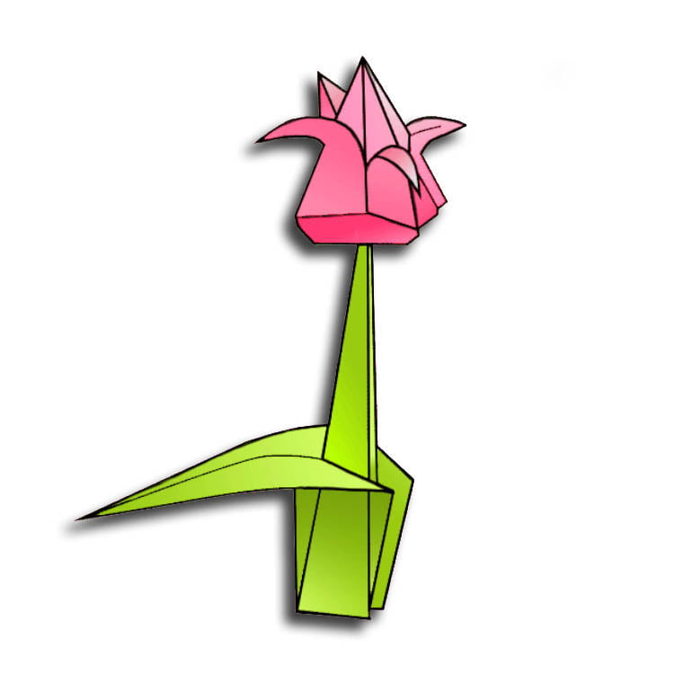 Урок по созданию оригами тюльпана из бумаги завершен